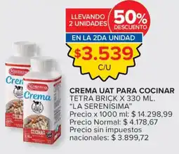 Carrefour La serenisima crema uat para cocinar oferta