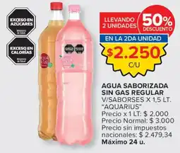Carrefour Aquarius agua saborizada sin gas regular oferta