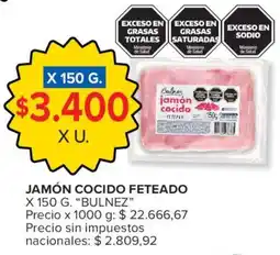 Carrefour Bulnez jamón cocido feteado oferta