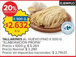 Carrefour Carrefour tallarines al huevo fino oferta