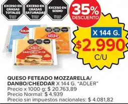 Carrefour Adler queso feteado mozzarella/danbo/cheddar oferta