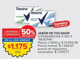 Carrefour Rexona jabón de tocador oferta