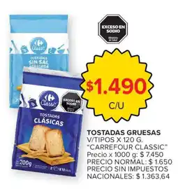 Carrefour Carrefour classic tostadas gruesas oferta