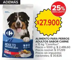 Carrefour Carrefour alimento para perros adultos sabor carne oferta