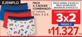 Carrefour Pack x 3 boxer combinado oferta