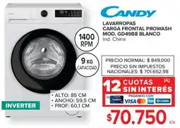 Carrefour Candy lavarropas carga frontal prowash oferta