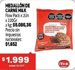 Makro M&K medallón de carne oferta