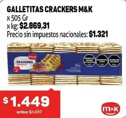 Makro M&K galletitas crackers oferta
