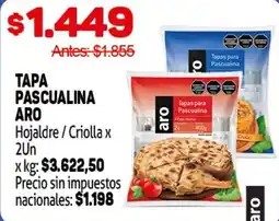 Makro Aro tapa pascualina oferta