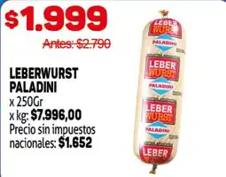 Makro Paladini leberwurst oferta