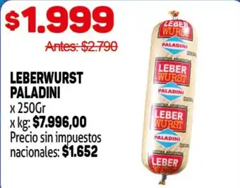 Makro Paladini leberwurst oferta