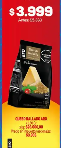 Makro Aro queso rallado oferta