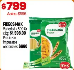 Makro M&K fideos oferta