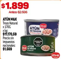 Makro M&K atún en trozos oferta