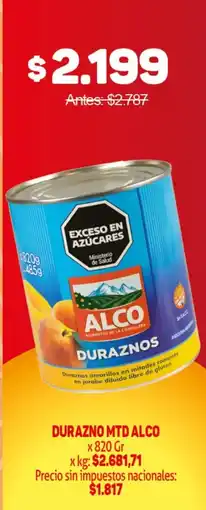 Makro Alco duraznos oferta