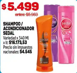 Makro Sedal shampoo acondicionador oferta
