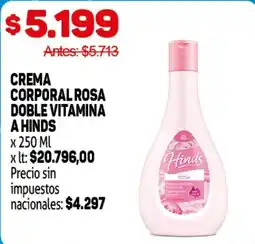 Makro Hinds crema corporal rosa doble vitamina oferta