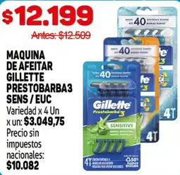 Makro Gillette maquina de afeitar prestobarba3 sens / euc oferta