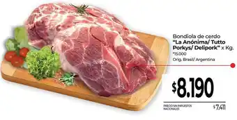 La anónima - bondiola de cerdo