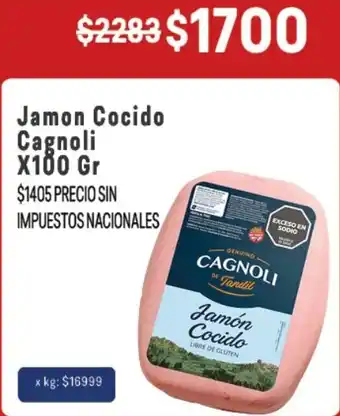 Makro Cagnoli jamon cocido oferta