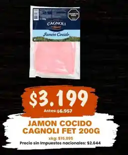 Makro Cagnoli jamon cocido oferta