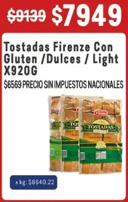 Makro Firenze tostadas firenze con gluten dulces light oferta