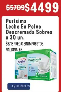 Makro Purísima leche en polvo descremada sobres oferta