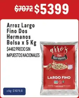 Makro Dos hermanos arroz largo fino oferta