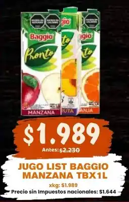 Makro Jugo list Baggio manzana tb oferta