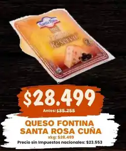 Makro Santa rosa queso fontina reserva oferta