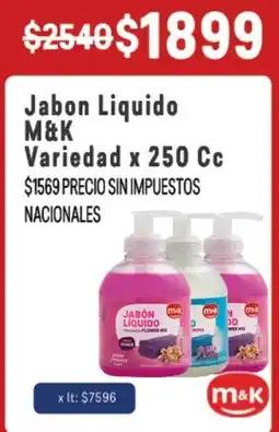 Makro M&k jabon liquido variedad oferta