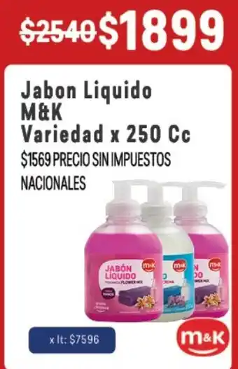 Makro M&k jabon liquido variedad oferta