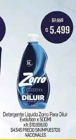 Makro Zorro detergente liquido para diluir evolution oferta