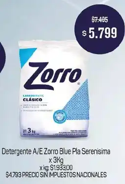 Makro Zorro detergente a/e blue pla serenisima oferta
