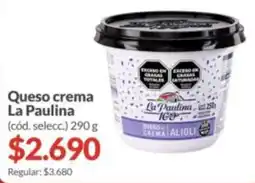 Supermercados Aiello La paulina queso crema alioli oferta