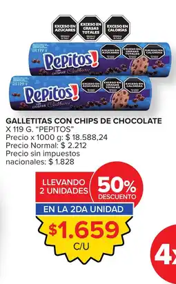 Carrefour Express Pepitos! galletitas con chips de chocolate oferta