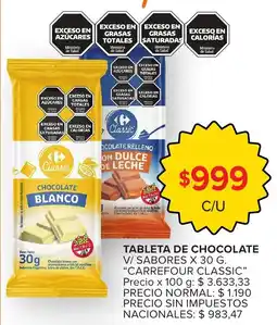 Carrefour Express Carrefour classic tableta de chocolate oferta
