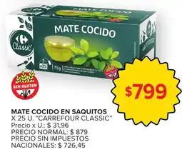 Carrefour Express Carrefour classic mate cocido en saquitos oferta