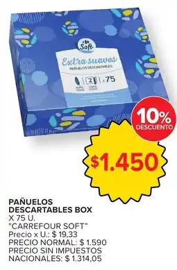 Carrefour Express Carrefour soft pañuelos descartables box oferta