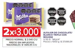 Carrefour Express Milka alfajor de chocolate blanco triple con mousse oferta