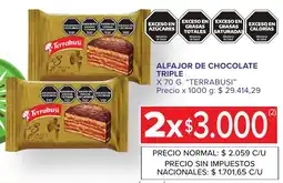 Carrefour Express Terrabusi alfajor de chocolate triple oferta