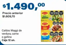 Supermercados Damesco Maggi caldos de verdura, carne o gallina oferta