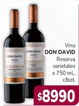 Beltrán Supermercados Don david vino reserva varietales oferta