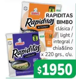 Beltrán Supermercados Bimbo rapiditas clásica / light / integral / chía&lino oferta