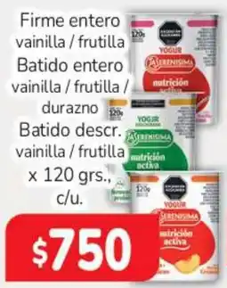 Beltrán Supermercados La serenisima batido entero vainilla frutilla durazno batido descr. vainilla frutilla oferta