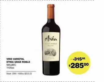 Atomo Conviene Vino Varietal Atnia Gran Roble oferta