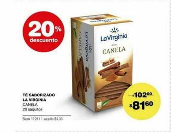 Atomo Conviene Té Saborizado La Virginia 20% Descuento oferta