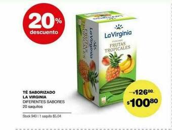 Atomo Conviene Té Saborizado La Virginia 20% Descuento oferta