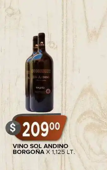 Supermercados Mayor Vino Sol Andino Borgoña oferta