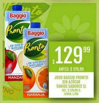 Supermercados Todo Jugo Baggio Pronto Sin Azúcar Varios Sabores oferta
